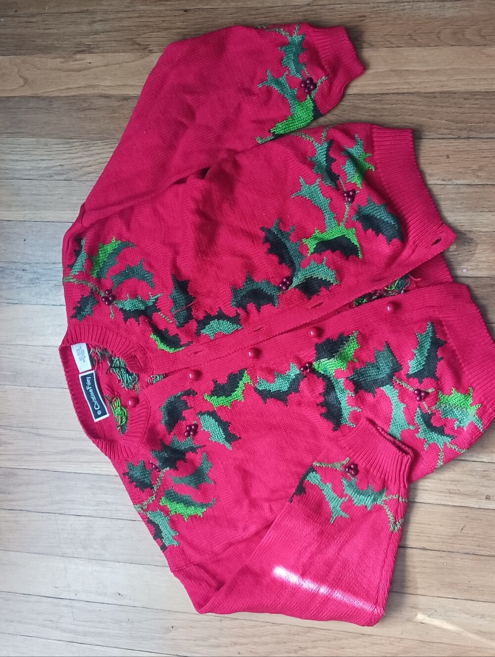 Holly Berry Vintage Cardigan